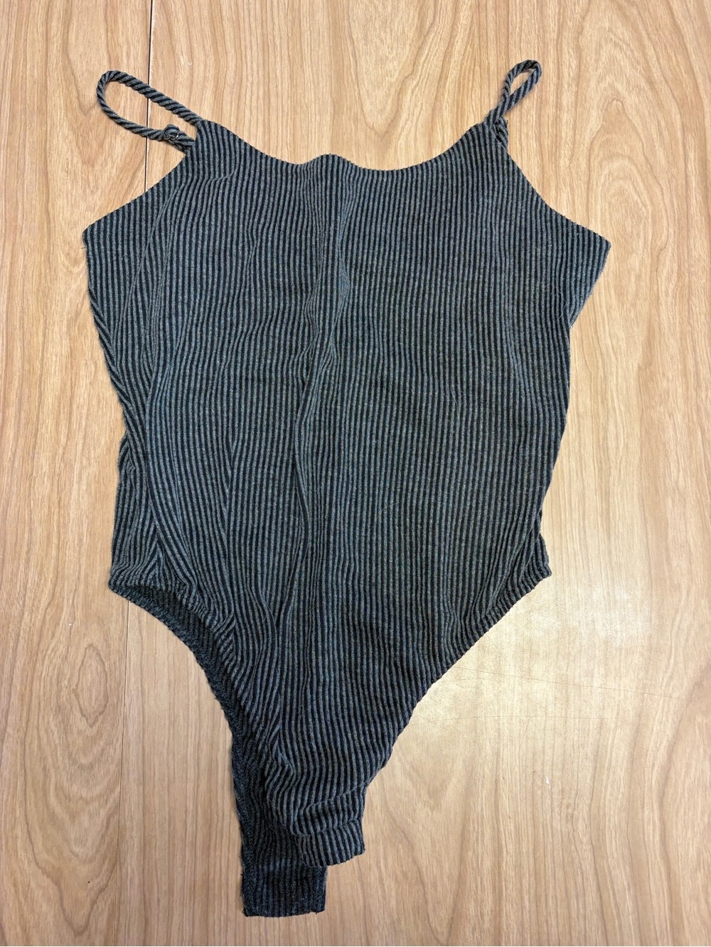 Women’s Black & White Ribbed Tank Bodysuit